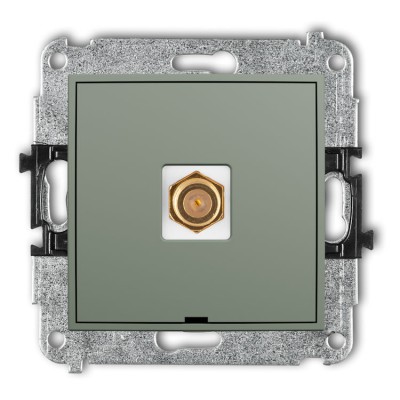 61IGFBO-1.1 Mechanizm gniazda antenowego pojedynczego typu F (SAT) pozłacany, bez pola opisowego Szałwiowy