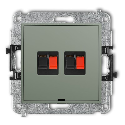 Mechanizm gniazda głośnikowego podwójnego, bez pola opisowego Szałwiowy Karlik ICON - 61IGGBO-2