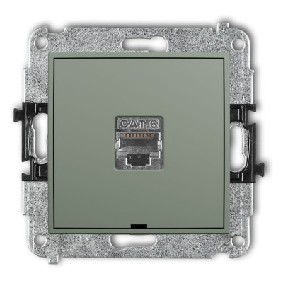 61IGKBO-1e Mechanizm gniazda komputerowego pojedynczego 1xRJ45, kat. 5e, ekranowany, 8-stykowy, bez pola opisowego Szałwiowy