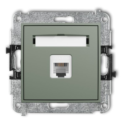 61IGT-1 Mechanizm gniazda telefonicznego pojedynczego 1xRJ11, 4-stykowy, beznarzędziowe Szałwiowy