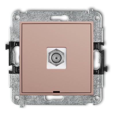 62IGFBO-1 Mechanizm gniazda antenowego pojedynczego typu F (SAT) niklowany, bez pola opisowego Łososiowy