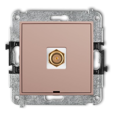 62IGFBO-1.1 Mechanizm gniazda antenowego pojedynczego typu F (SAT) pozłacany, bez pola opisowego Łososiowy