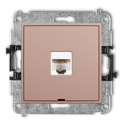 62IGKBO-1 Mechanizm gniazda komputerowego pojedynczego 1xRJ45, kat. 5e, 8-stykowy, bez pola opisowego Łososiowy