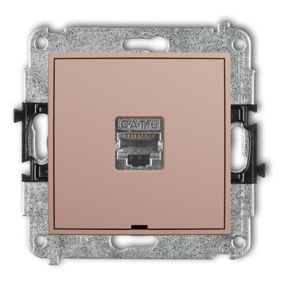 62IGKBO-1e Mechanizm gniazda komputerowego pojedynczego 1xRJ45, kat. 5e, ekranowany, 8-stykowy, bez pola opisowego Łososiowy