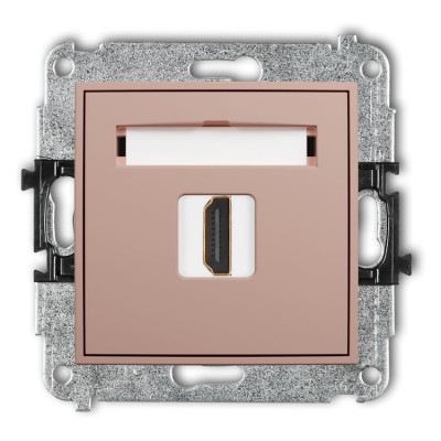 Mechanizm gniazda pojedynczego HDMI 2.0, 4K Łososiowy Karlik ICON - 62IHDMI-3