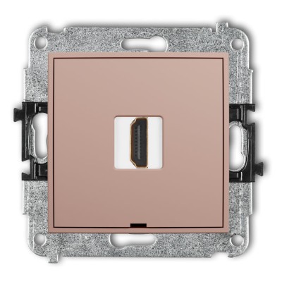 Mechanizm gniazda pojedynczego HDMI 2.1, 8K, bez pola opisowego Łososiowy Karlik ICON - 62IHDMIBO-5