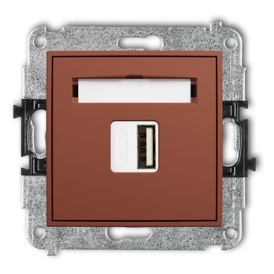 63ICUSB-1 Mechanizm ładowarki USB pojedynczej USB A, 5W max., 5V, 1A Terakota