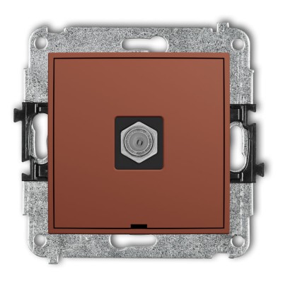 63IGFBO-1 Mechanizm gniazda antenowego pojedynczego typu F (SAT) niklowany, bez pola opisowego Terakota