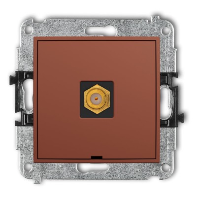 63IGFBO-1.1 Mechanizm gniazda antenowego pojedynczego typu F (SAT) pozłacany, bez pola opisowego Terakota