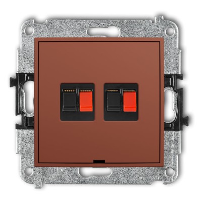 Mechanizm gniazda głośnikowego podwójnego, bez pola opisowego Terakota Karlik ICON - 63IGGBO-2