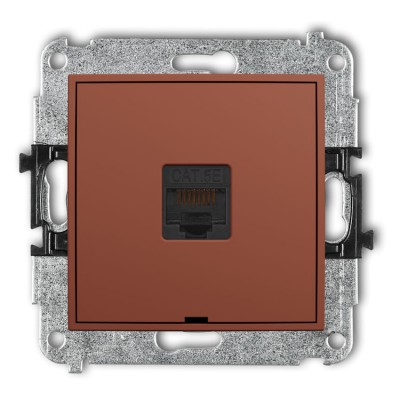 63IGKBO-1 Mechanizm gniazda komputerowego pojedynczego 1xRJ45, kat. 5e, 8-stykowy, bez pola opisowego Terakota