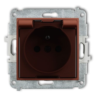 63IGPB-1zdp Mechanizm gniazda bryzgoszczelnego z uziemieniem 2P+Z (klapka dymna, przesłony torów prądowych) Terakota