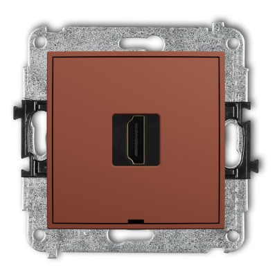 Mechanizm gniazda pojedynczego HDMI 2.0, 4K, bez pola opisowego Terakota Karlik ICON - 63IHDMIBO-3