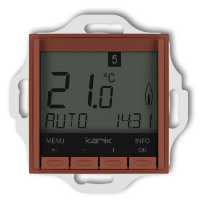 63IRT-3.2 Mechanizm uniwersalnego elektronicznego tygodniowego regulatora temperatury (podświetlenie niebieskie) Terakota