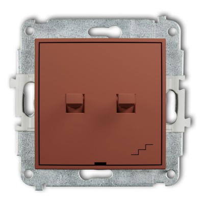 63IWPUS-10.1 Mechanizm łącznika jednobiegunowego ze schodowym w stylu amerykańskim (wspólne zasilanie) Terakota