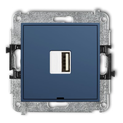 64ICUSBBO-1 Mechanizm ładowarki USB pojedynczej USB A, 5W max., 5V, 1A, bez pola opisowego Navy Blue