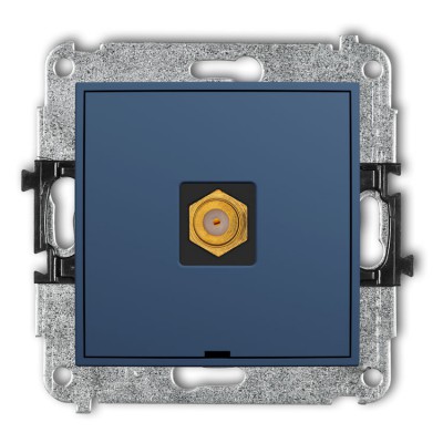 64IGFBO-1.1 Mechanizm gniazda antenowego pojedynczego typu F (SAT) pozłacany, bez pola opisowego Navy Blue