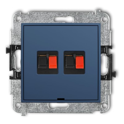 Mechanizm gniazda głośnikowego podwójnego, bez pola opisowego Navy Blue Karlik ICON - 64IGGBO-2