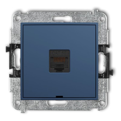 64IGKBO-1 Mechanizm gniazda komputerowego pojedynczego 1xRJ45, kat. 5e, 8-stykowy, bez pola opisowego Navy Blue