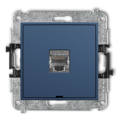 64IGKBO-1e Mechanizm gniazda komputerowego pojedynczego 1xRJ45, kat. 5e, ekranowany, 8-stykowy, bez pola opisowego Navy Blue