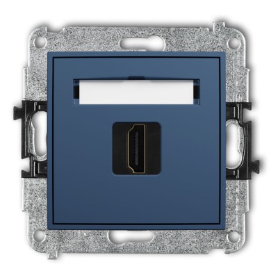 Mechanizm gniazda pojedynczego HDMI 2.0, 4K Navy Blue Karlik ICON - 64IHDMI-3