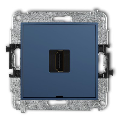 Mechanizm gniazda pojedynczego HDMI 2.1, 8K, bez pola opisowego Navy Blue Karlik ICON - 64IHDMIBO-5