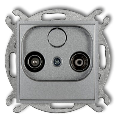 7IG2K Mechanizm gniazda abonenckiego RTV końcowego 2dB Srebrny Metalik