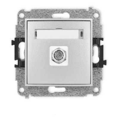 Mechanizm gniazda antenowego pojedynczego typu F (SAT) niklowany Srebrny Metalik 7IGF-1 Karlik ICON