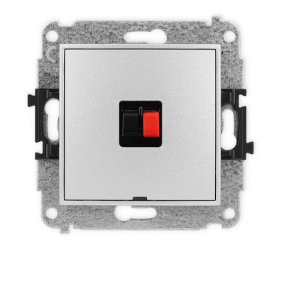 Mechanizm gniazda głośnikowego pojedynczego, bez pola opisowego Srebrny Metalik Karlik ICON - 7IGGBO-1