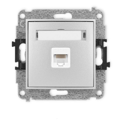 Mechanizm gniazda komputerowego pojedynczego 1xRJ45, kat. 5e, 8-stykowy Srebrny Metalik Karlik ICON - 7IGK-1