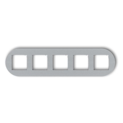 7MRTO-5 Ramka uniwersalna pięciokrotna okrągła z tworzywa Srebrny Metalik