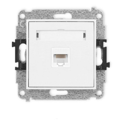 Mechanizm gniazda komputerowego pojedynczego 1xRJ45, kat. 5e, 8-stykowy Biały Karlik ICON - IGK-1