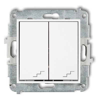 Mechanizm łącznika podwójnego schodowego Biały Karlik ICON - IWP-33