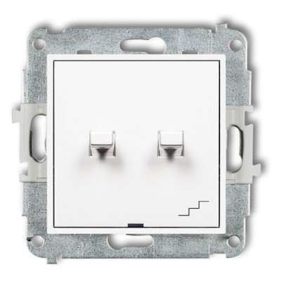 Mechanizm łącznika jednobiegunowego ze schodowym w stylu amerykańskim (wspólne zasilanie) Biały Karlik ICON - IWPUS-10.1