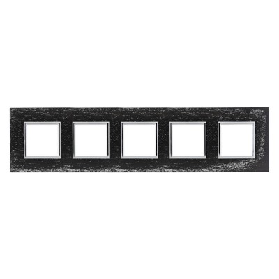4523385 Ramka pięciokrotna - Drewno (Ramka pośrednia: Chrom) Drewno - Wenge