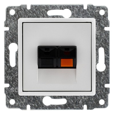 510472 Gniazda głośnikowe pojedyncze, przewody max 1,5mm2 (Moduł) Biały