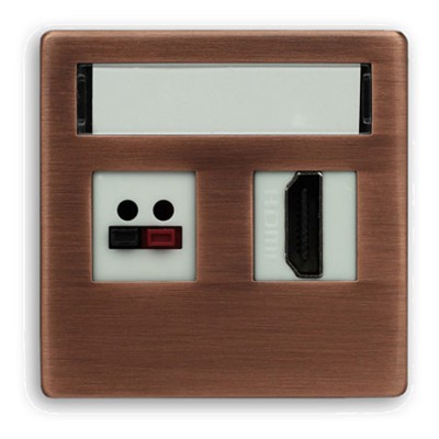 5133802 Pokrywa gniazda teleinformatycznego typu Keystone, wymaga Adaptera systemu 45x45 - Miedź Czesana i Patynowana Miedź Rustykalna