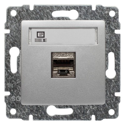 514066 Gniazdo komputerowe pojedyncze 1xRJ45 kat.6, ekranowane (Moduł) Aluminium