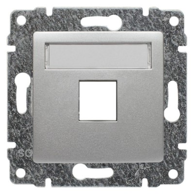 5140801 Pokrywa gniazda teleinformatycznego typu Keystone, wymaga Adaptera systemu 45x45 Aluminium