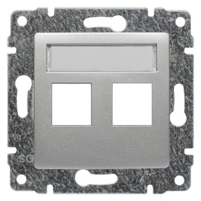5140802 Pokrywa gniazda teleinformatycznego typu Keystone, wymaga Adaptera systemu 45x45 Aluminium