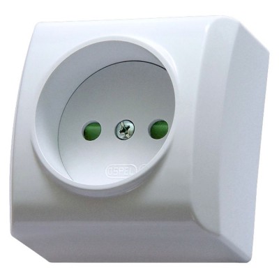 Gniazdo pojedyncze z przesłonami torów prądowych Biały Ospel BIS - GN-1BP/00