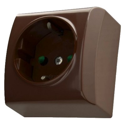 Gniazdo pojedyncze z przesłonami torów prądowych Brązowy Ospel BIS - GN-1BP/24