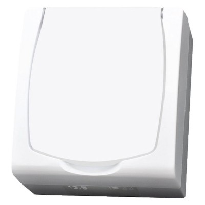 Gniazdo pojedyncze z uziemieniem wieczko w kolorze wyrobu Biały Ospel MADERA - GNH-1NZ/00/w