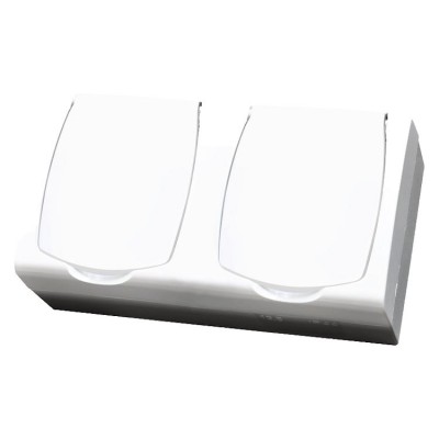 Gniazdo podwójne z uziemieniem wieczko w kolorze wyrobu Biały Ospel MADERA - GNH-2NZ/00/w