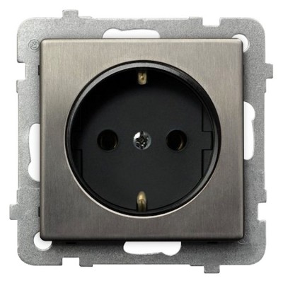 Gniazdo pojedyncze schuko Stal Inox Ospel SONATA STAL INOX - GP-1RMS/m/37