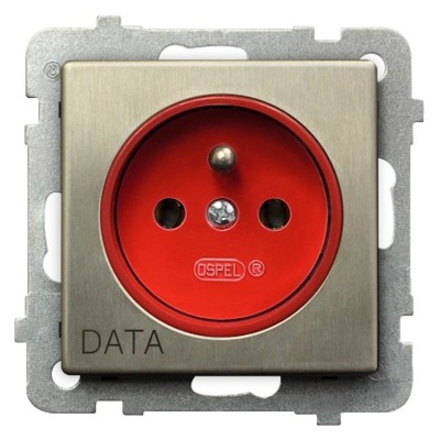 Gniazdo pojedyncze z uziemieniem DATA Nowe Srebro Ospel SONATA NOWE SREBRO - GP-1RMZD/m/44