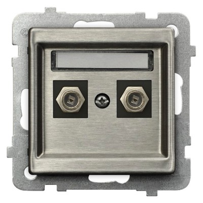 Gniazdo antenowe typu F podwójne Stal Inox Ospel SONATA STAL INOX - GPA-2RMF/m/37