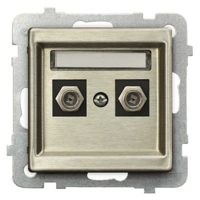 Gniazdo antenowe typu F podwójne Nowe Srebro Ospel SONATA NOWE SREBRO - GPA-2RMF/m/44