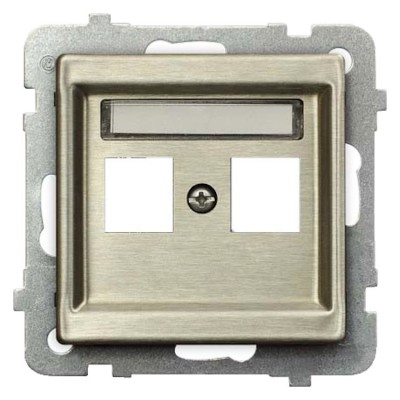 Obudowa gniazda podwójnego typu Keystone prosta Nowe Srebro Ospel SONATA NOWE SREBRO - GPK-2RM/p/44