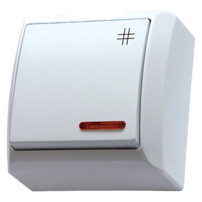 Łącznik krzyżowy z podświetleniem pomarańczowym Biały Ospel BIS - ŁN-4BS/00